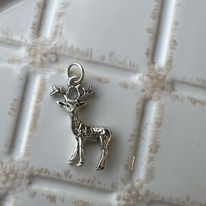 Deer Stag Vintage Sterling Silver 925 Charm NOS